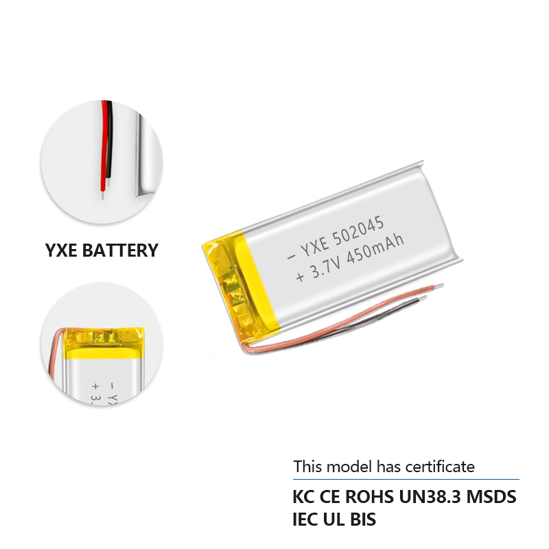 3.7 V Li-ion Battery 502045-450mah